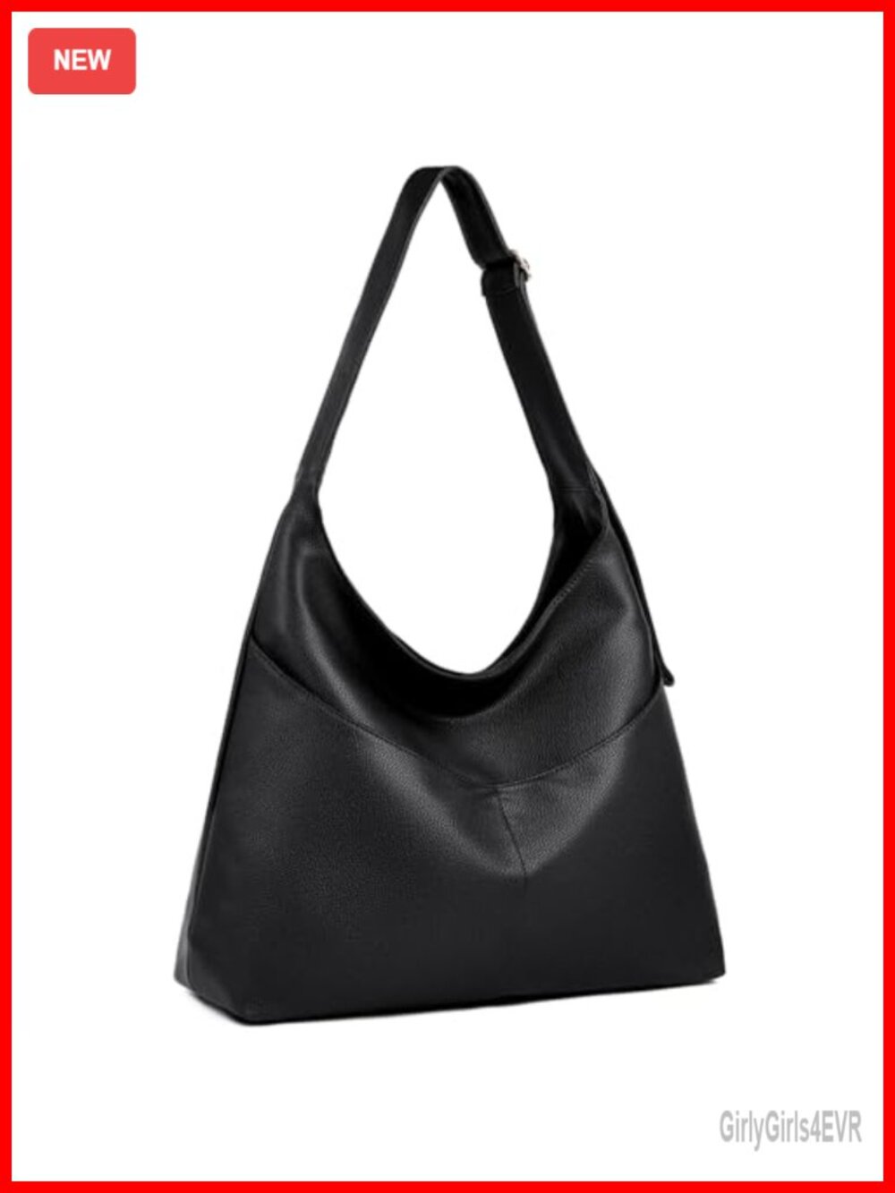Large Slouchy Hobo Bag Vegan Leather Shoulder Purse with Zipper